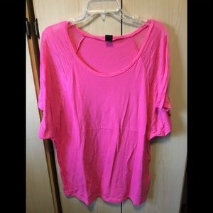 Pink Plus Size Burnout Tee